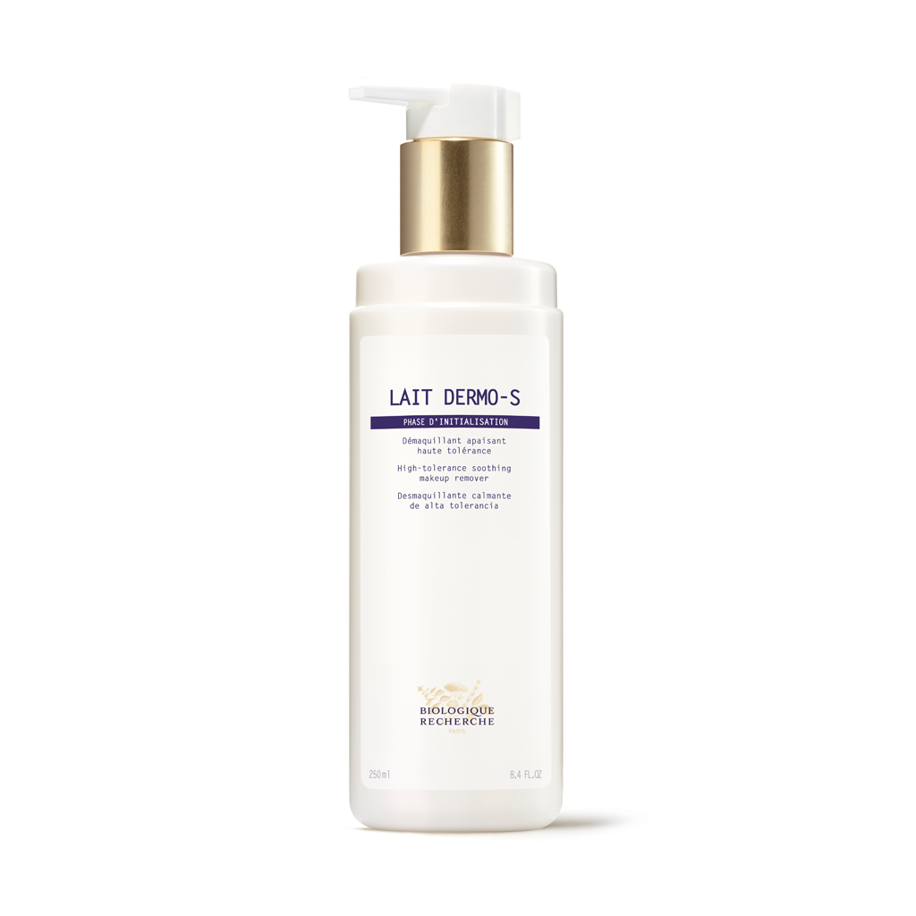 Bottle of Lait Dermo-S cream on a white background