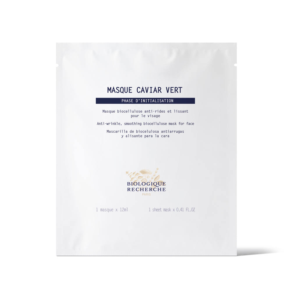 Biologique Recherche caviar green mask packaging on a white background